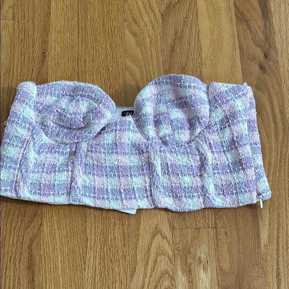 Zara Purple and White Bandeau Intimates
